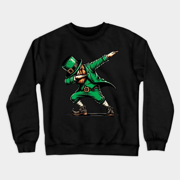 St Patricks Day Dabbing Leprechaun Boys Girls Men Dab Dance Crewneck Sweatshirt by FromHamburg